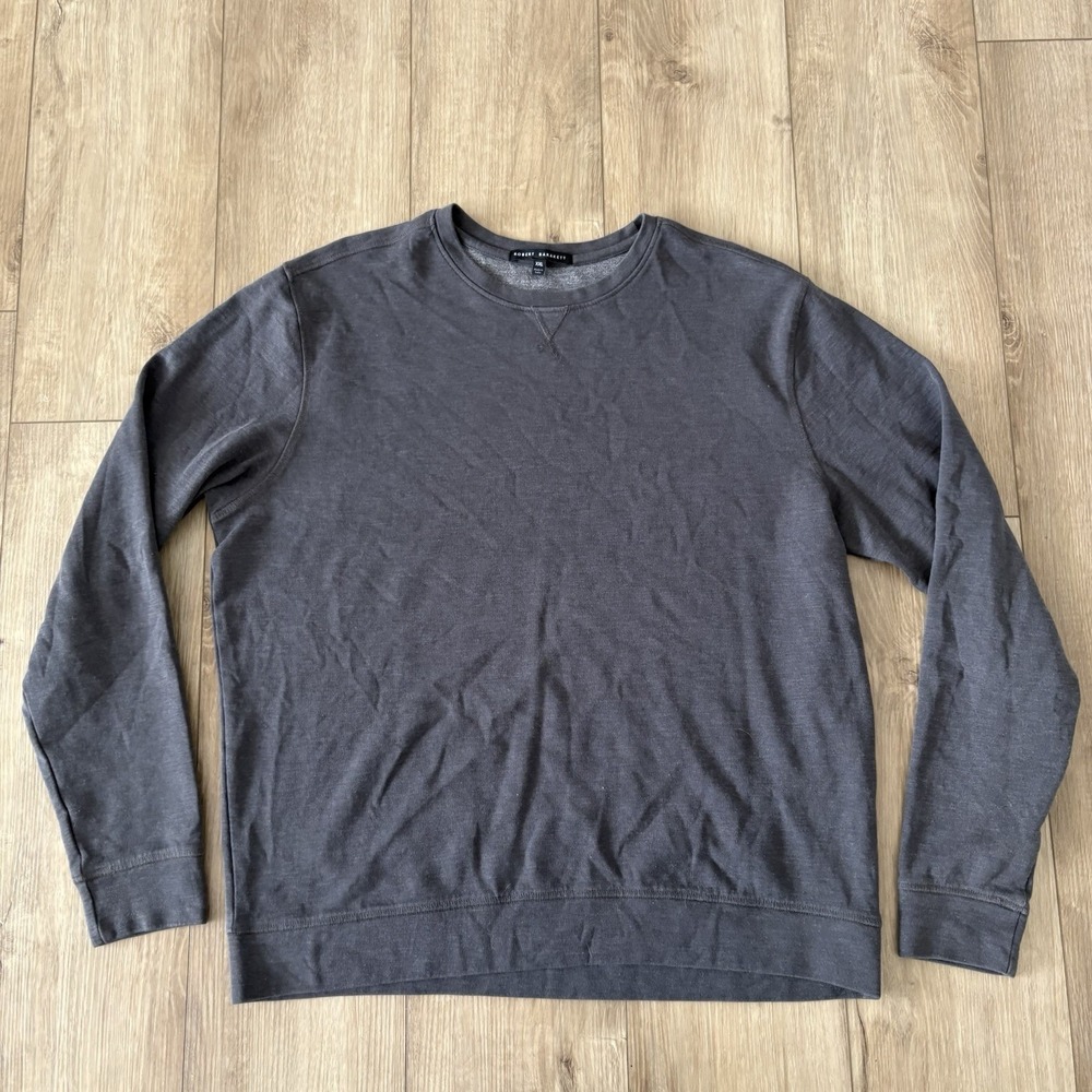 Robert Barakett Sweatshirt Mens XXL Gray Fleece Crewneck Pullover Solid‎